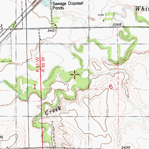 Topographic Map of Ash Creek, NE