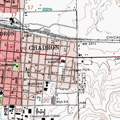 Topographic Map of Assumption Academy, NE