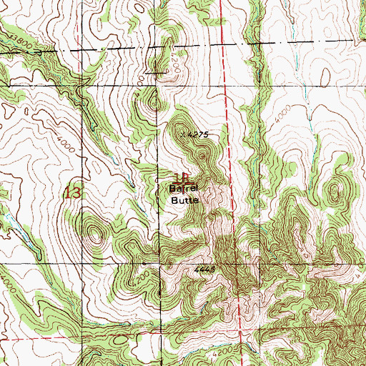 Topographic Map of Barrel Butte, NE