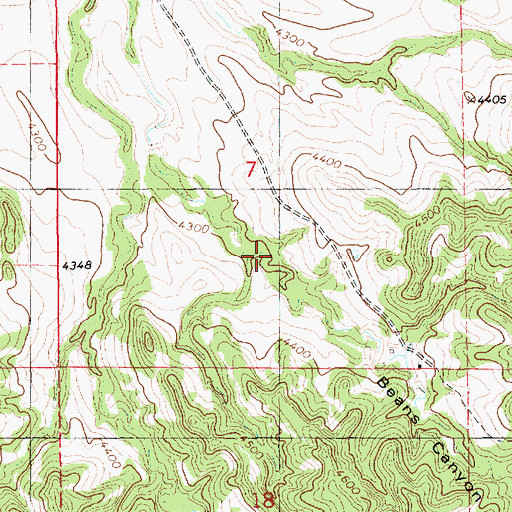 Topographic Map of Beans Canyon, NE