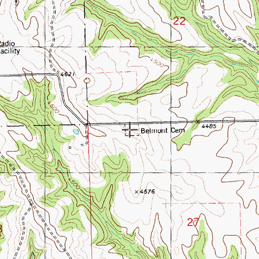 Topographic Map of Belmont Cemetery, NE