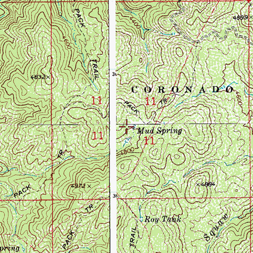 Topographic Map of Mud Spring, AZ