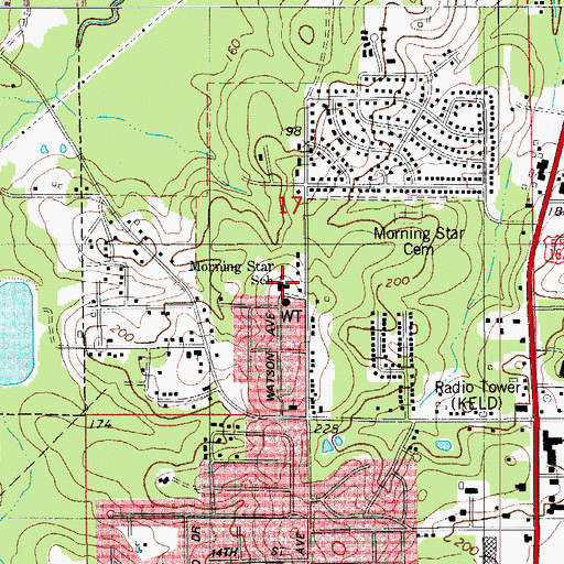 Topographic Map of Morning Star Elementary School, AR