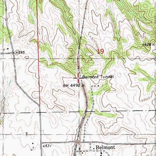 Topographic Map of Belmont Tunnel, NE