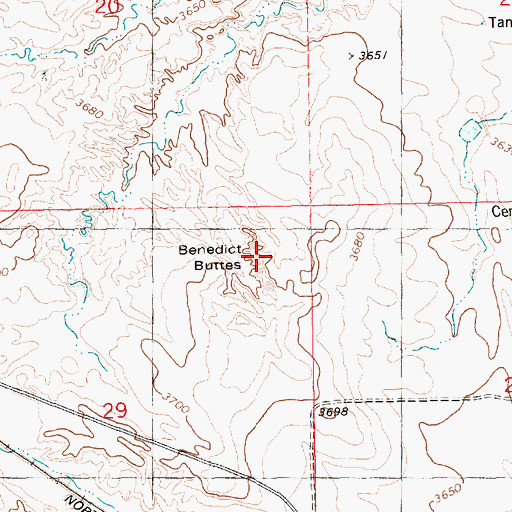 Topographic Map of Benedict Buttes, NE