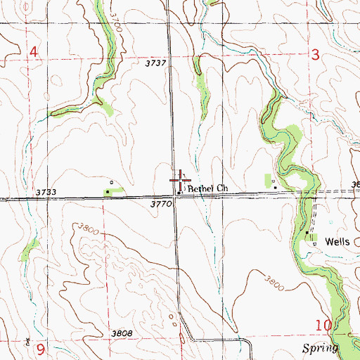 Topographic Map of Bethel Cemetery, NE