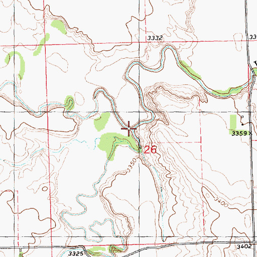 Topographic Map of Big Cottonwood Creek, NE