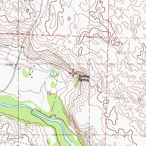 Topographic Map of Boiling Spring, NE