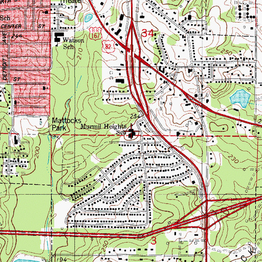 Topographic Map of Murmil Heights Elementary School, AR