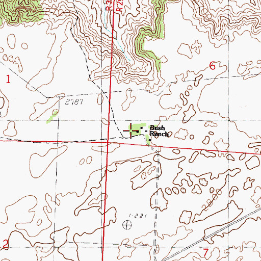 Topographic Map of Bush Ranch, NE