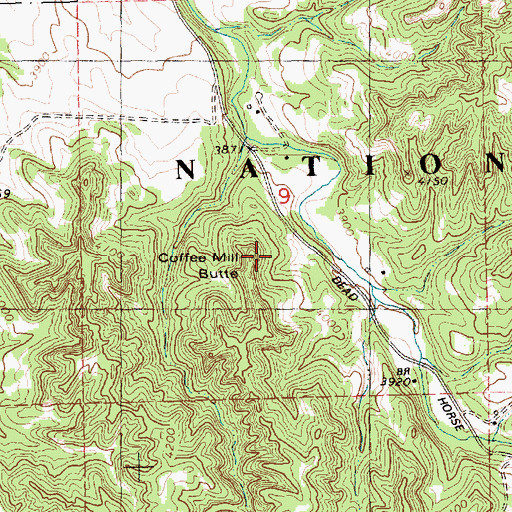 Topographic Map of Coffee Mill Butte, NE