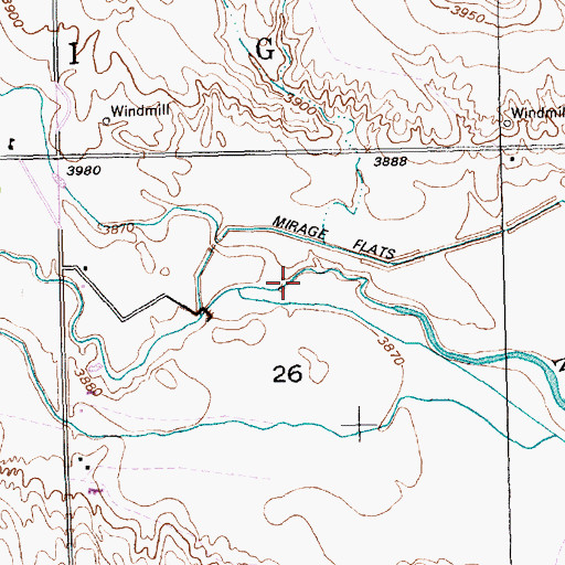 Topographic Map of Cottonwood Creek, NE