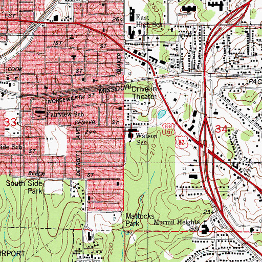 Topographic Map of Watson Elementary School, AR