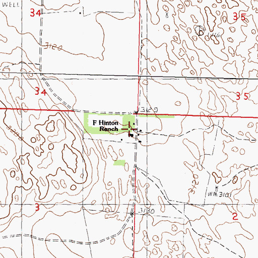 Topographic Map of F Hinton Ranch, NE