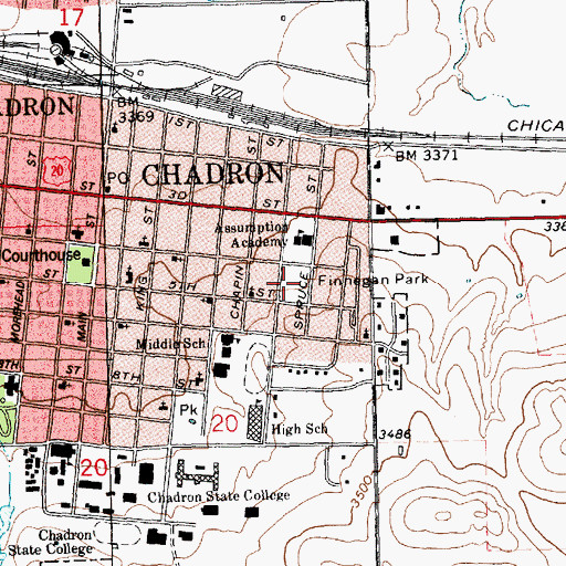 Topographic Map of Finnegan Park, NE