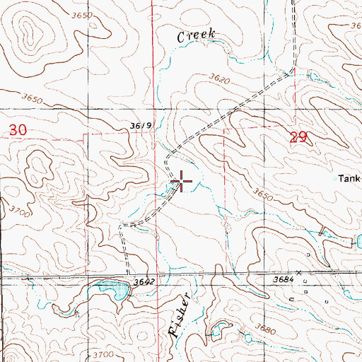 Topographic Map of Fisher Creek, NE