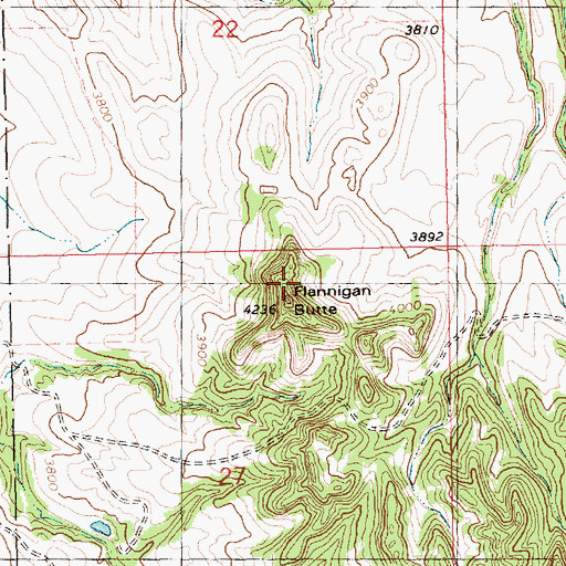 Topographic Map of Flannigan Butte, NE