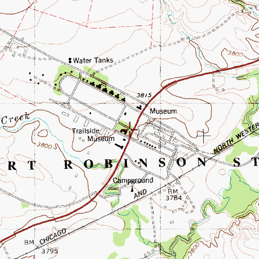 Topographic Map of Fort Robinson State Park, NE