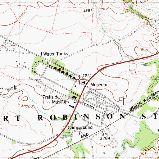 Topographic Map of Fort Robinson State Park Museum, NE