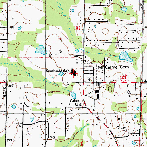 Topographic Map of Southside Elementary School, AR