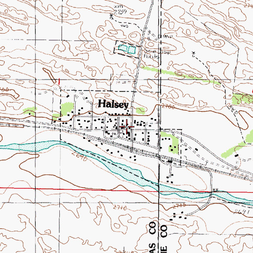Topographic Map of Halsey, NE