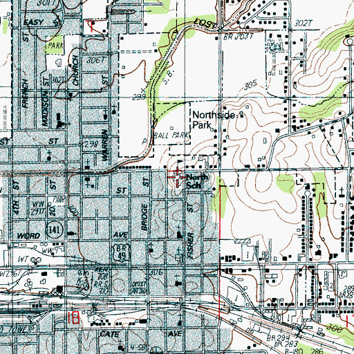 Topographic Map of North Elementary School, AR