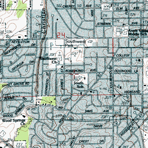 Topographic Map of Health Wellness and Environmental Studies, AR