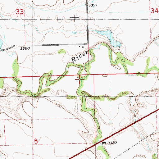 Topographic Map of Indian Creek, NE