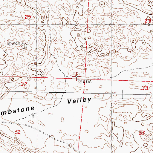 Topographic Map of Lamson Cemetery, NE