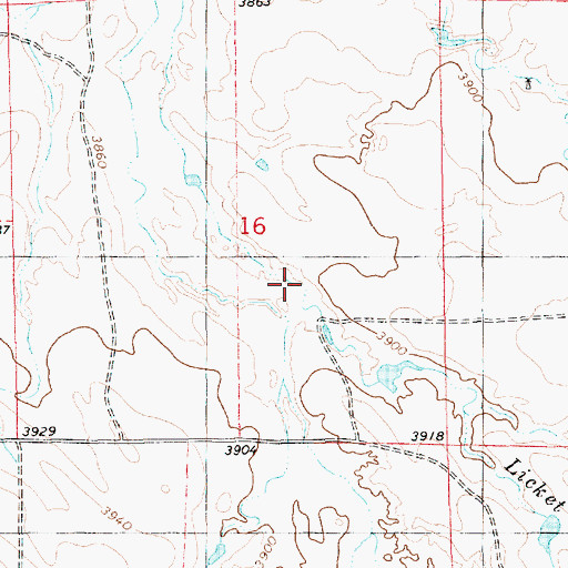 Topographic Map of Licket Creek, NE