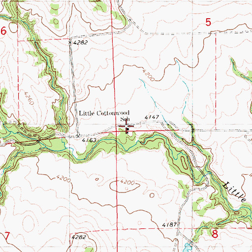 Topographic Map of Little Cottonwood School, NE