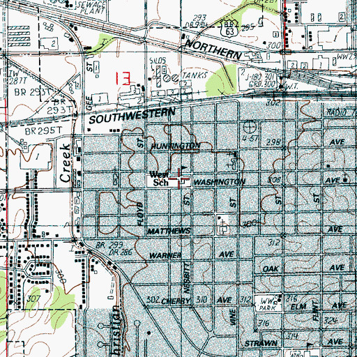 Topographic Map of West Elementary School, AR