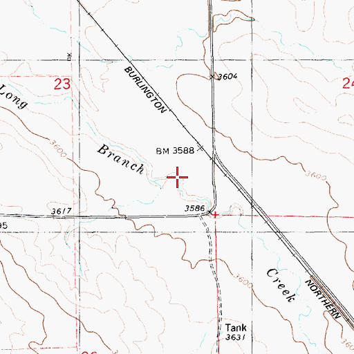 Topographic Map of Long Branch Creek, NE