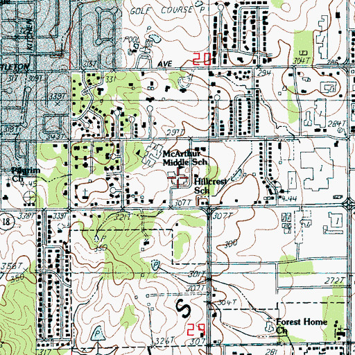 Topographic Map of Visual and Performing Arts Magnet School, AR