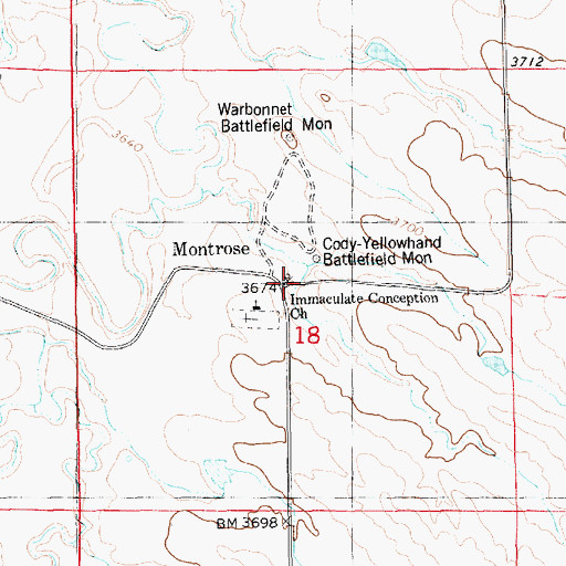 Topographic Map of Montrose, NE