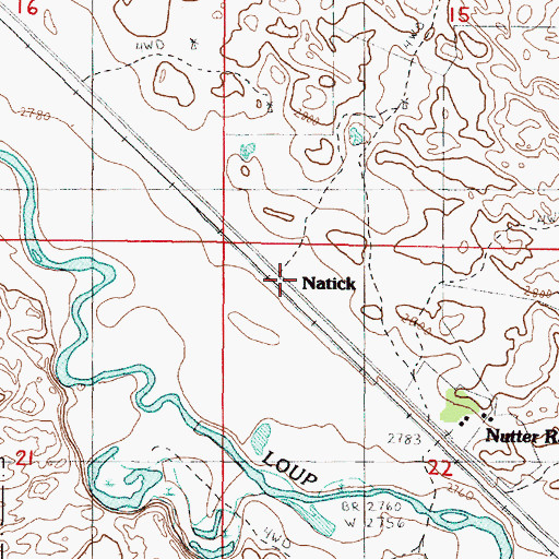 Topographic Map of Natick, NE