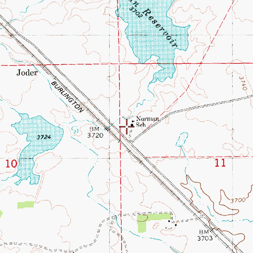 Topographic Map of Norman School, NE