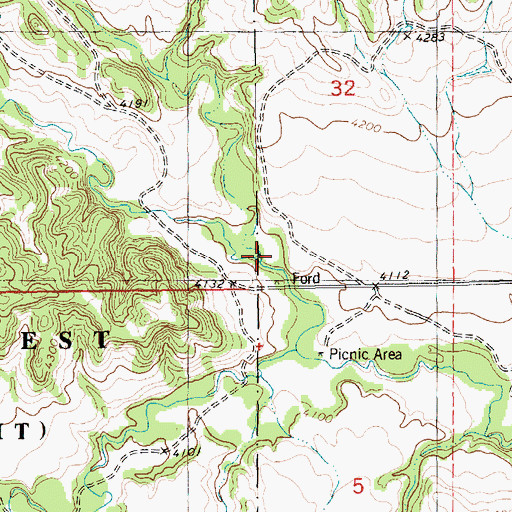 Topographic Map of North Fork Soldier Creek, NE