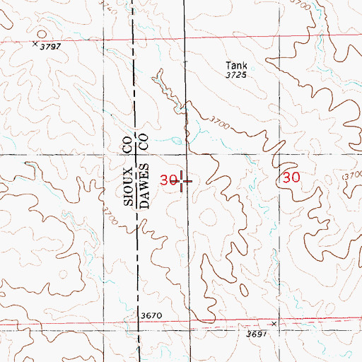 Topographic Map of Orella, NE