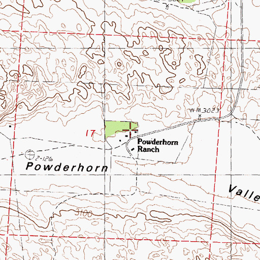 Topographic Map of Powderhorn Ranch, NE