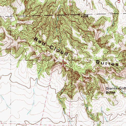 Topographic Map of Red Cloud Buttes, NE