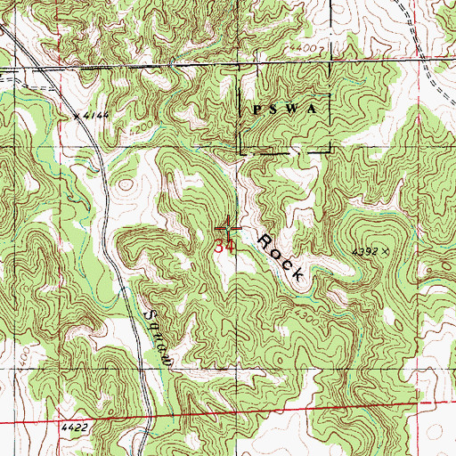 Topographic Map of Rock Canyon, NE