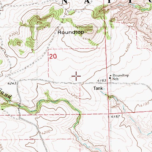 Topographic Map of Roundtop School, NE