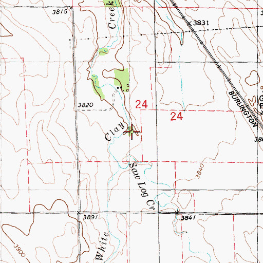 Topographic Map of Saw Log Creek, NE