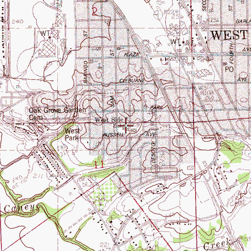 Topographic Map of West Side Elementary School, AR