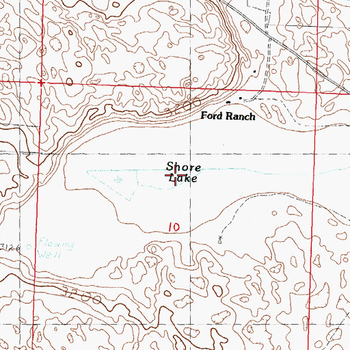 Topographic Map of Shore Lake, NE
