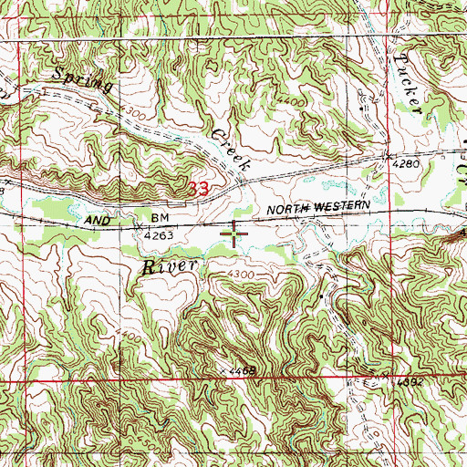 Topographic Map of Soldier Spring Creek, NE