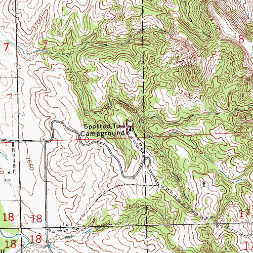 Topographic Map of Spotted Tail Campground, NE