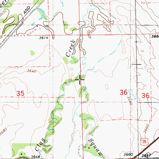 Topographic Map of Squaw Creek, NE