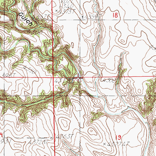 Topographic Map of Starvation Gulch, NE